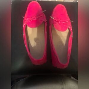 Tod's bright Pink Gommino Slip On Loafers drivers shoes flats moccasins